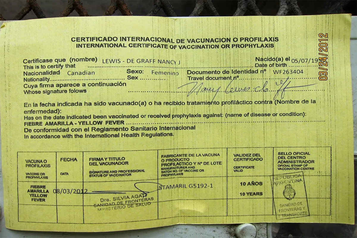 Gorilla Safari Yellow Fever Certificate